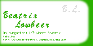 beatrix lowbeer business card